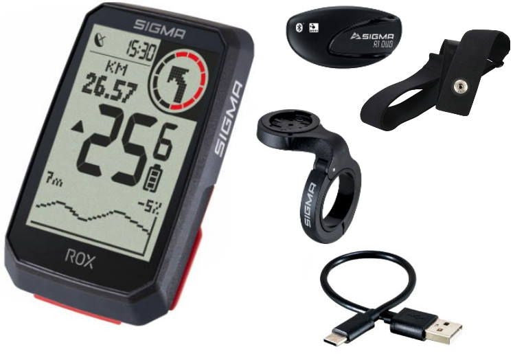 Wireless bike computer Sigma ROX 4.0 GPS HR black (11062)