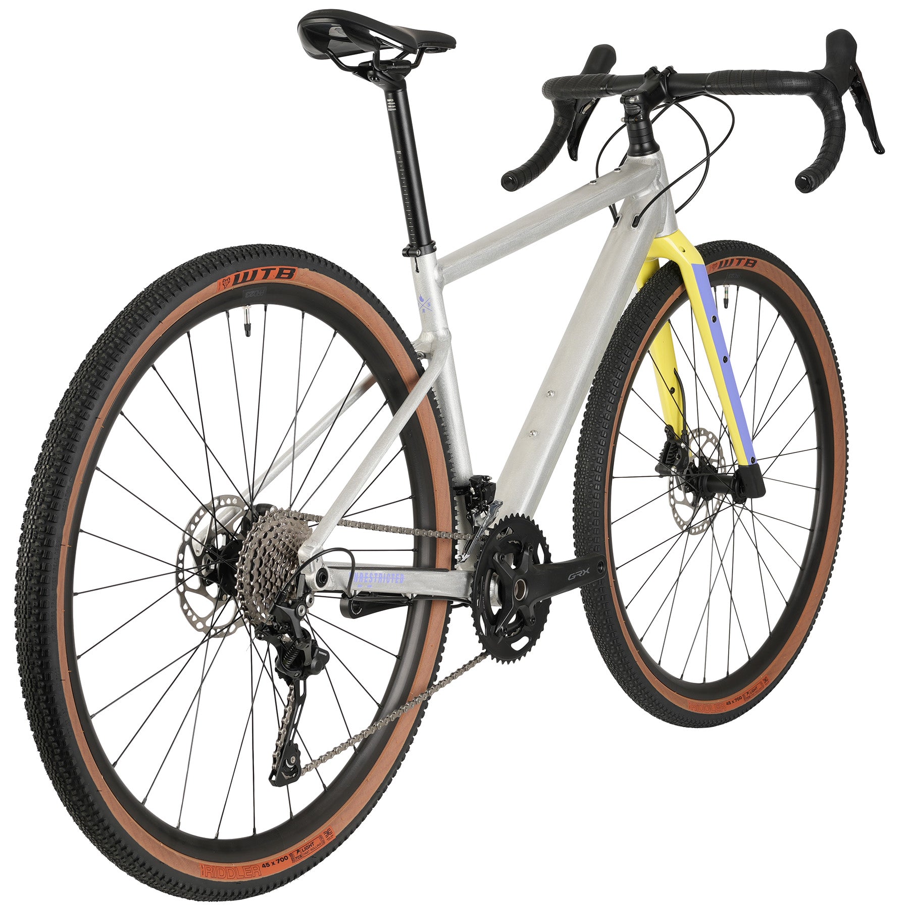 Gravel bike BMC URS AL TWO GRX 2x10 spd. Raw Alloy/Yellow/Purple
