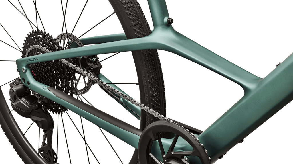 Hybrid bicycle Specialized Sirrus X 6.0 Gloss Fjord Metallic/Emerald Metallic Frost Reflective (2026)
