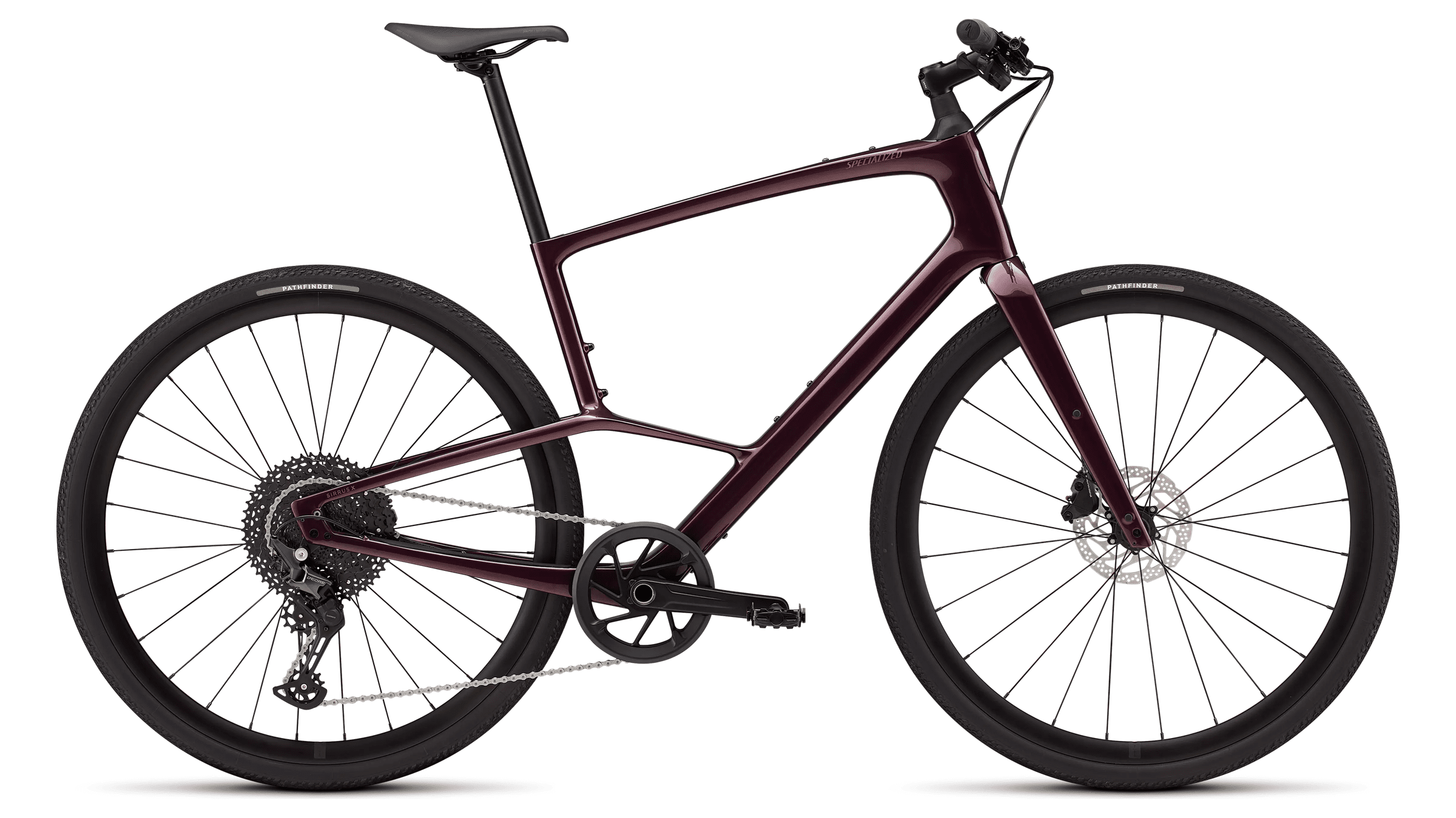 Hybrid bicycle Specialized Sirrus X 5.0 Gloss Bordeaux Metallic/Burnt Gold Metallic Frost Reflective (2026)