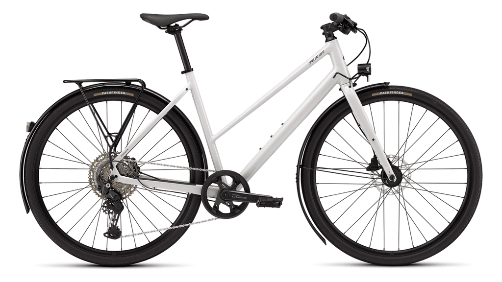 Cross bike Specialized Sirrus X 3.0 Step-Through EQ Gloss Dove Grey/Metallic Pine Frost Reflective (2026)