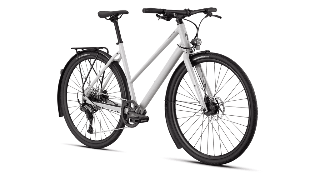 Cross bicycle Specialized Sirrus X 3.0 Step-Through EQ Gloss Dove Grey/Metallic Pine Frost Reflective (2026)