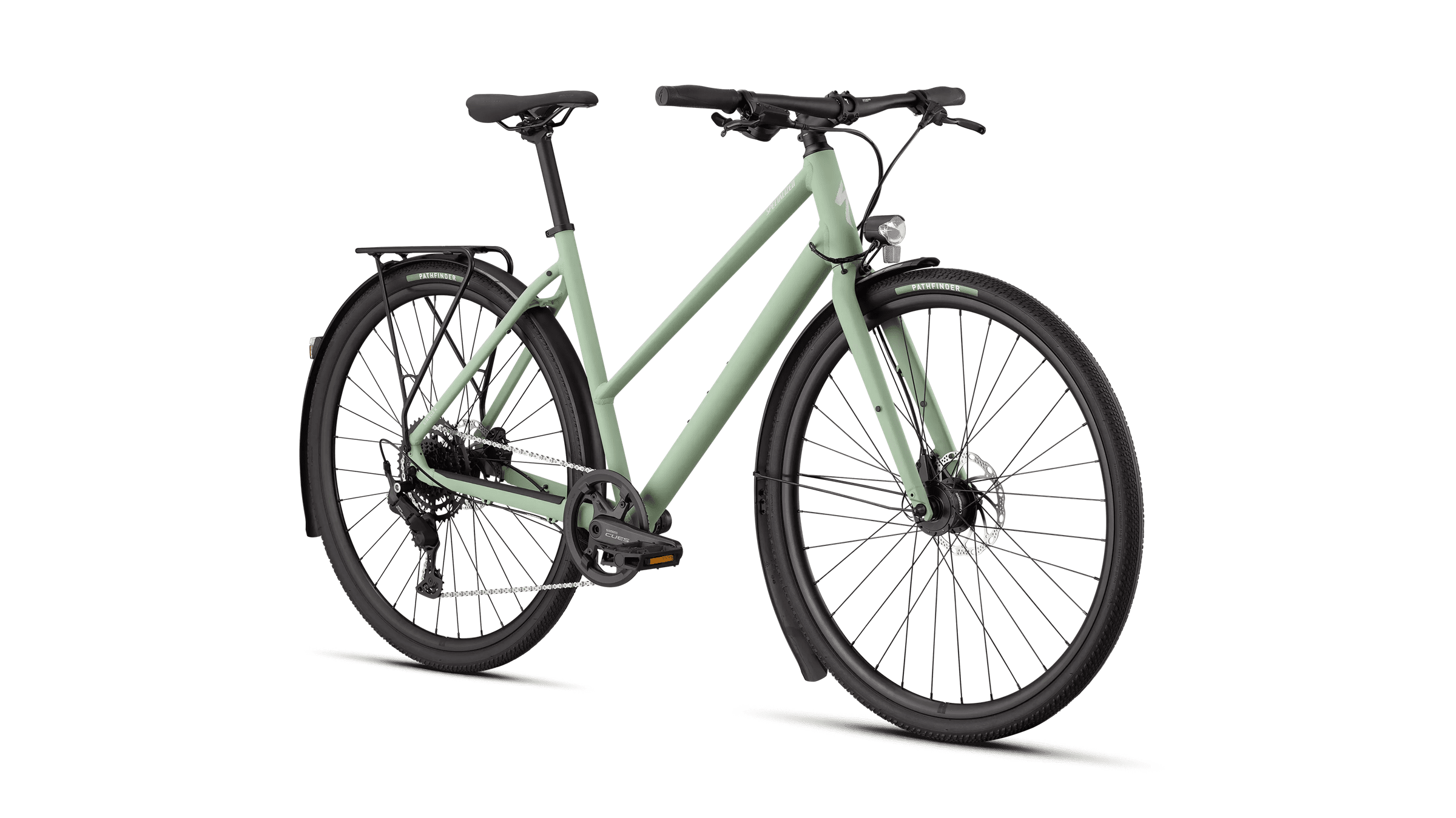 Hybrid bicycle Specialized Sirrus X 2.0 Step-Through Satin Pistachio/Dolomite Metallic Frost Reflective (2026)
