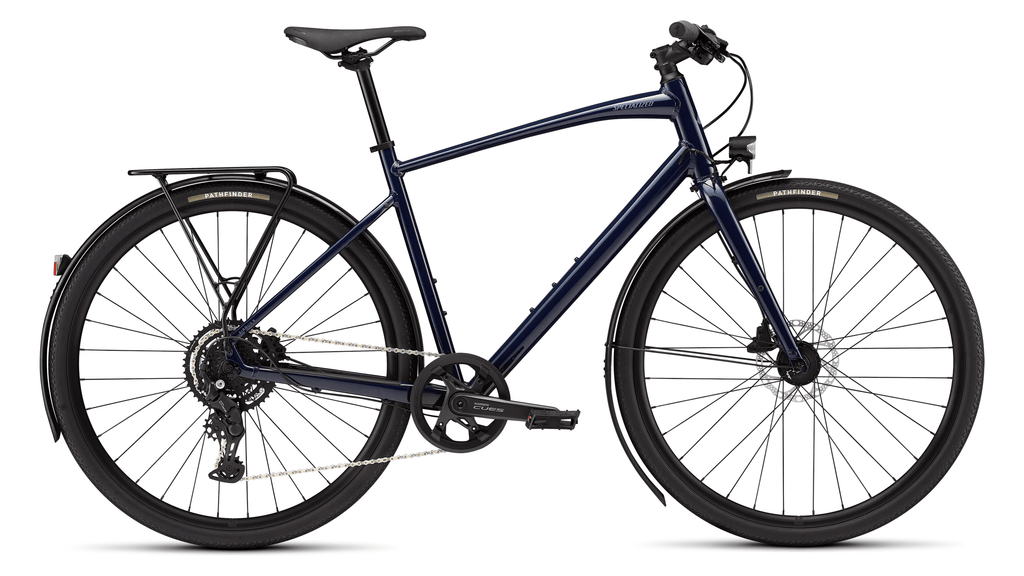 Cross bike Specialized Sirrus X 2.0 EQ Gloss Deep Marine/Grey Blue Frost Reflective (2026)