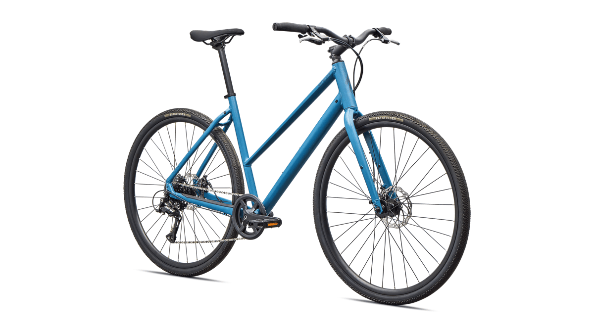 Hybrid bicycle Specialized Sirrus X 1.0 Step-Through Satin Grey Blue/Cast Blue Metallic Frost Reflective (2026)