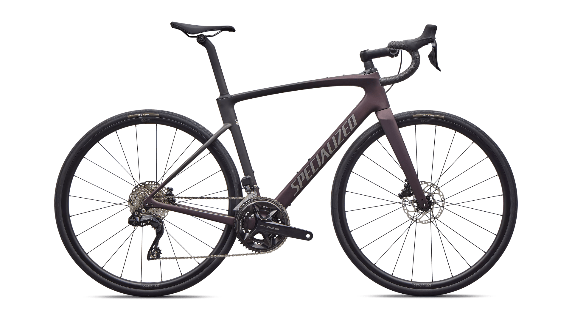 Road bike Specialized Roubaix SL8 Comp Shimano 105 Di2 Satin Metallic/Obsidian Metallic Fade/Smoke (2026)