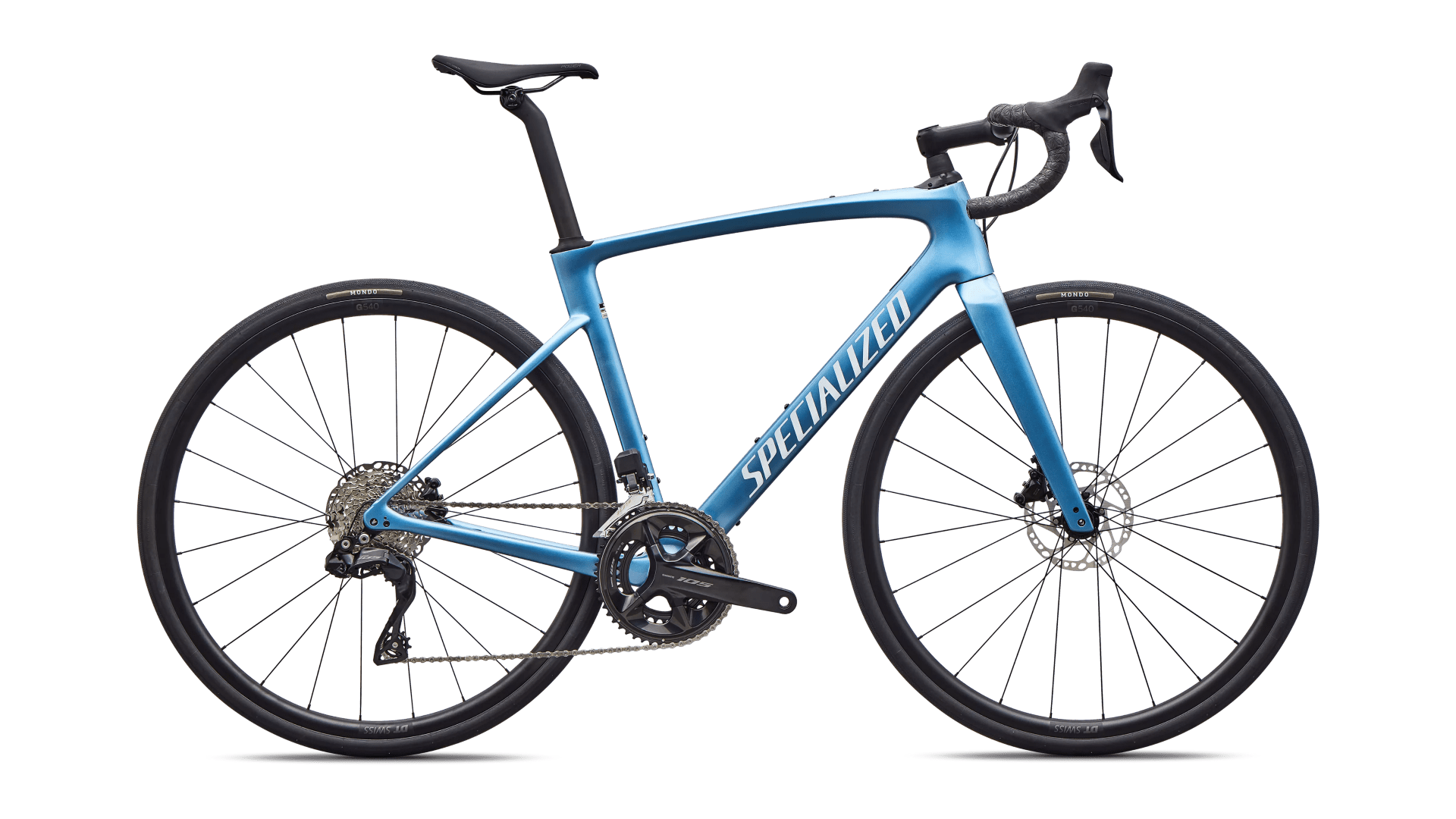 Road bike Specialized Roubaix SL8 Comp Shimano 105 Di2 Satin Metallic/Obsidian Metallic Fade/Smoke (2026)