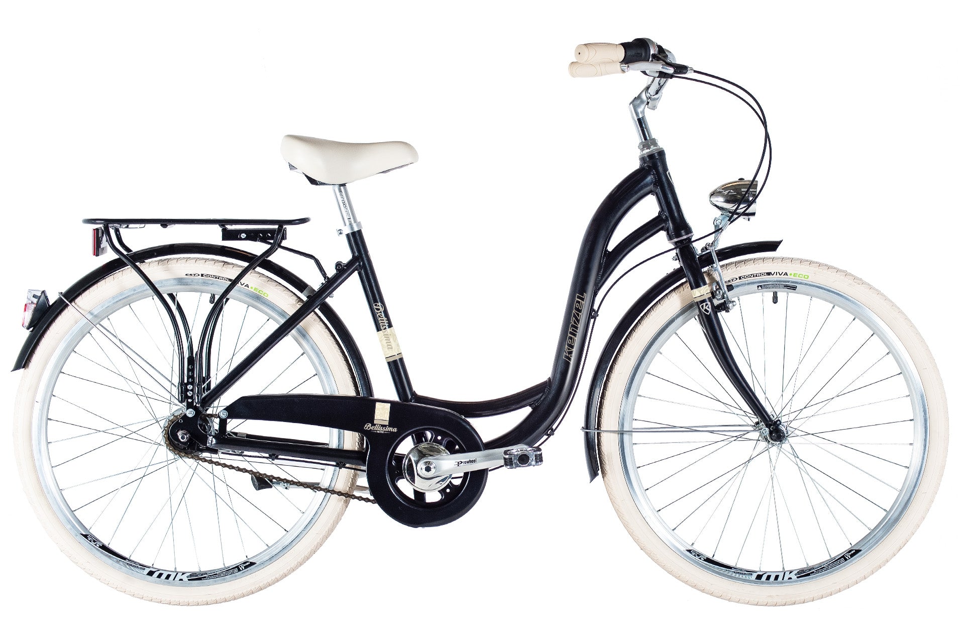 City bicycle Kenzel Bellissima Deluxe with basket (26"/7-speed), black