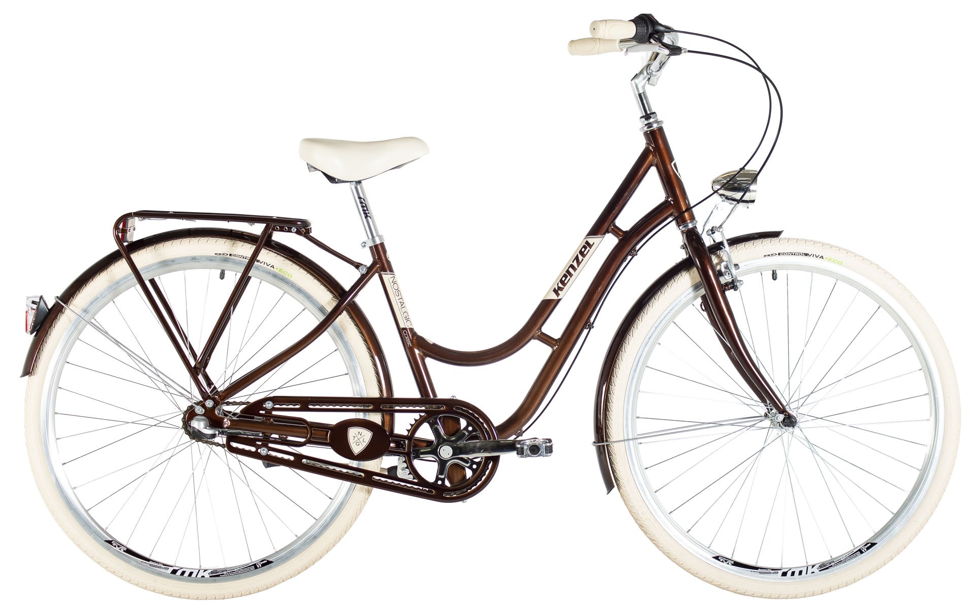 City bicycle Kenzel Nostalgic Classic with basket (28"/3-speed), brown